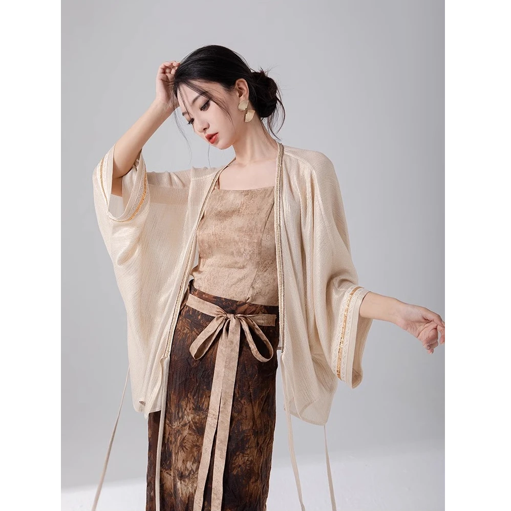 随时anytime 金波流影改良国风外衫新中式半裙2025年春季汉服套装