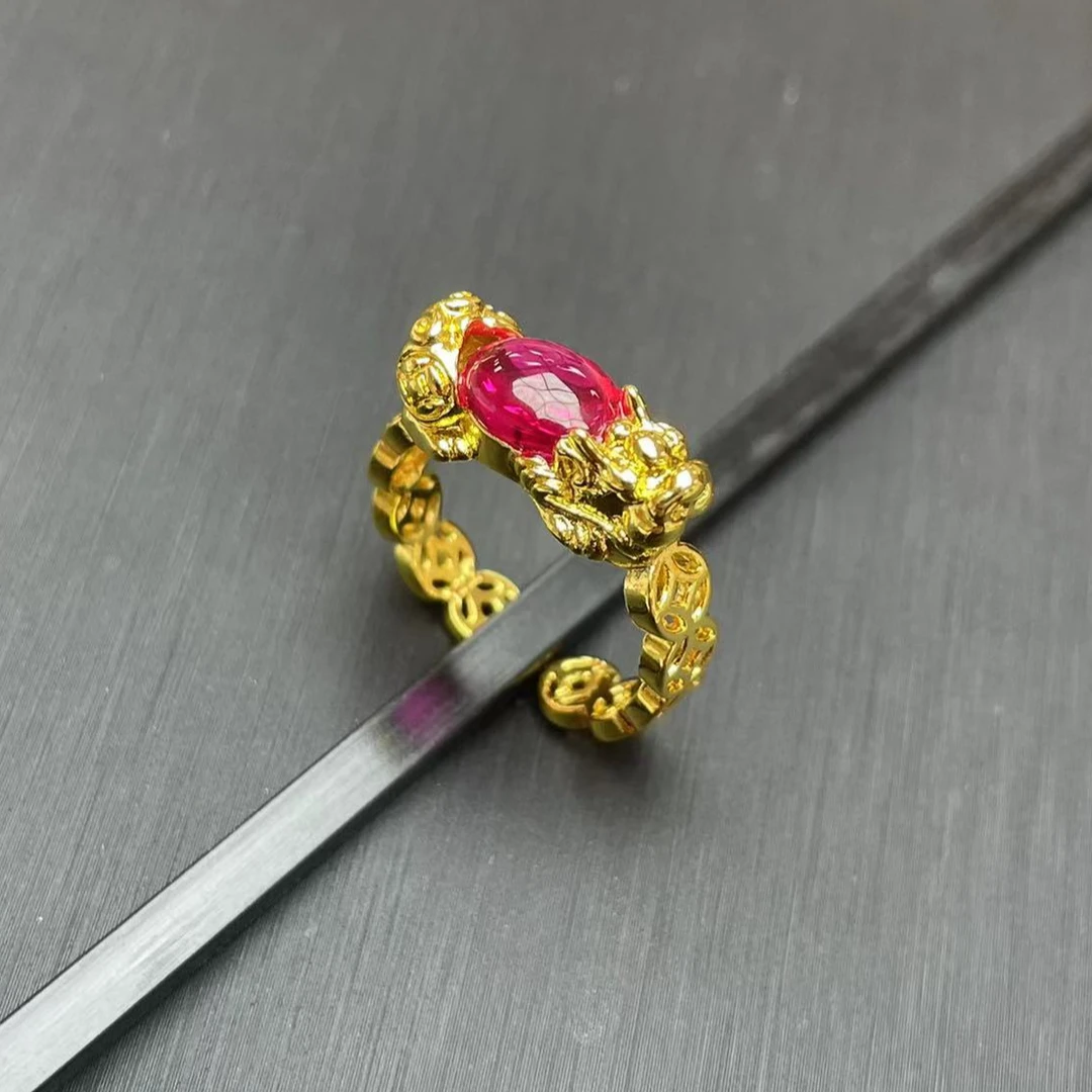 培育红宝石宠粉浮力吞金神兽招米米貔貅培育红宝石戒指