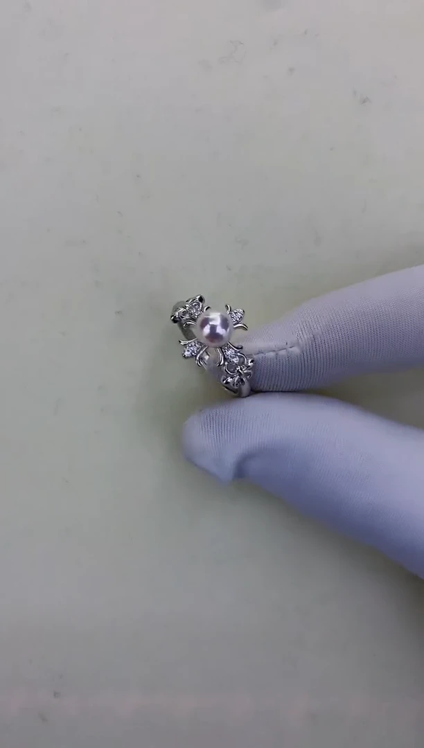 银S925镶嵌DA海水珍珠 GD168 戒指 7