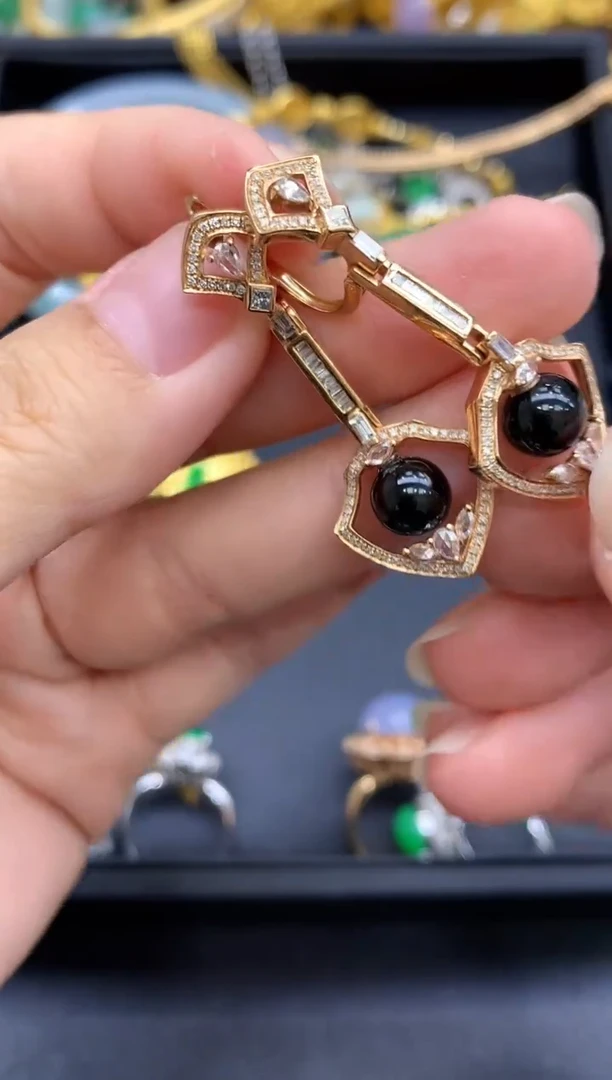 18K金镶嵌翡翠耳饰790-中国好珍宝