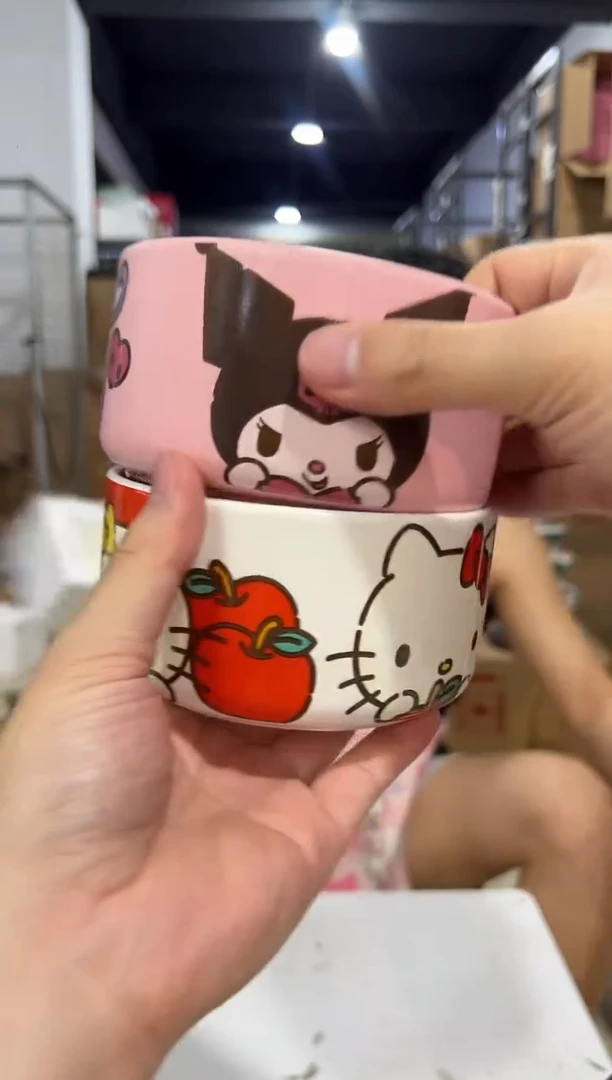 瓷片kt猫碗加库洛米碗