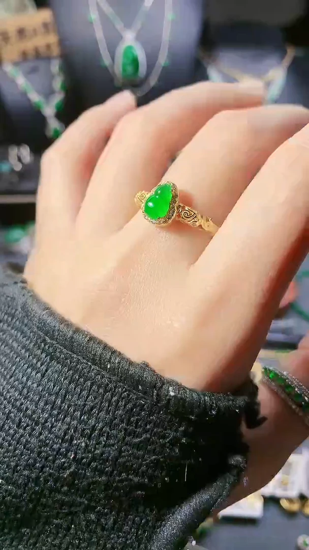 【闪购商品】翡翠戒指银S925镶嵌戒指