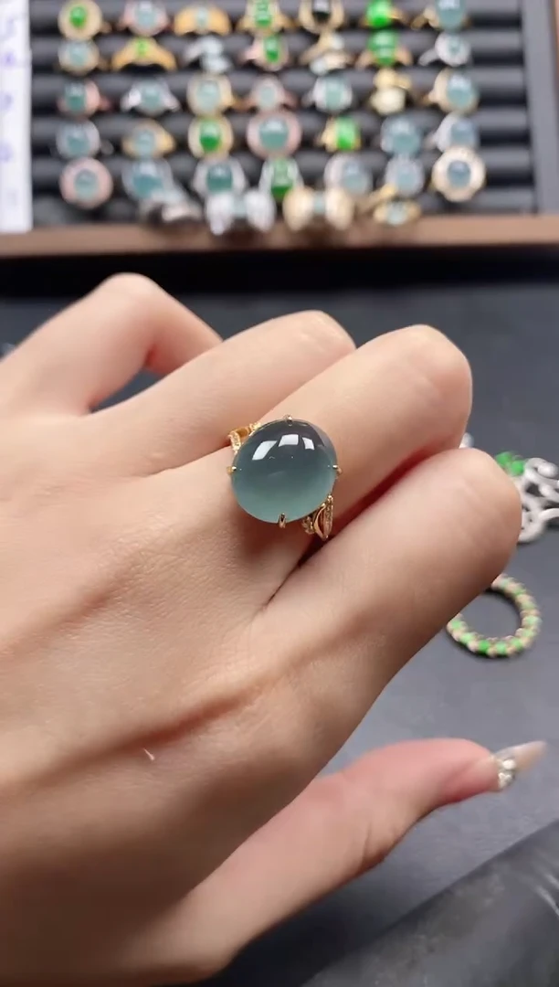 银S925镶嵌戒指翡翠51511