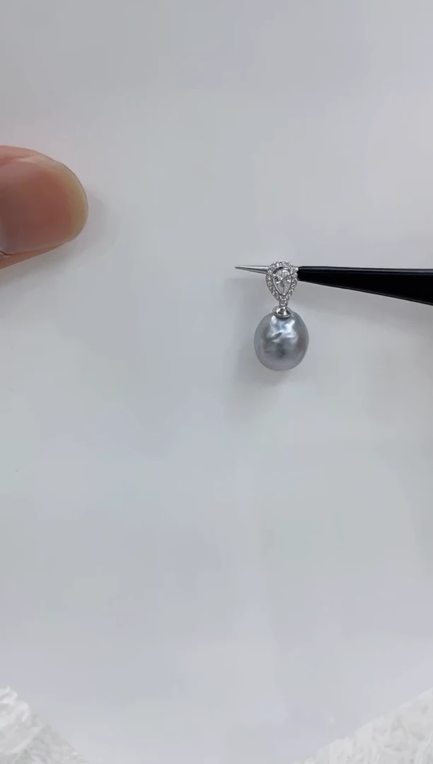 【闪购商品】海水珍珠吊坠(不含链)银S925镶嵌海水珍珠吊坠