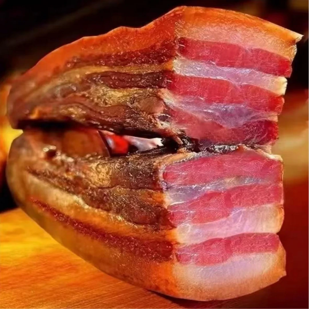 恩施正宗柴火烟熏腊五花 土家腊肉瘦肉 农村土猪肉