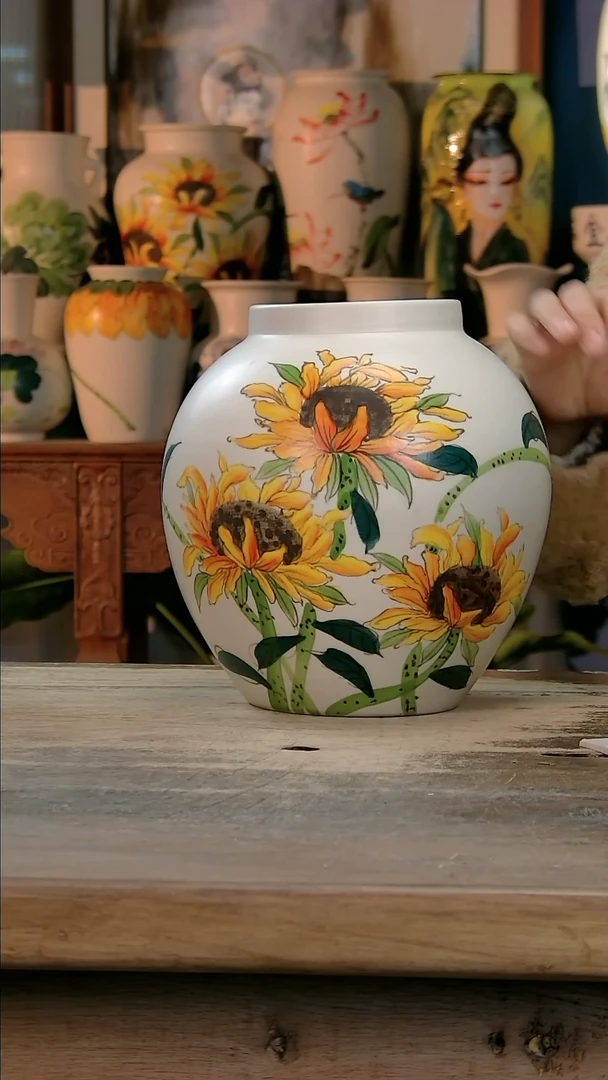 【闪购商品】瓷片景德镇纯手工釉下彩精品花瓶