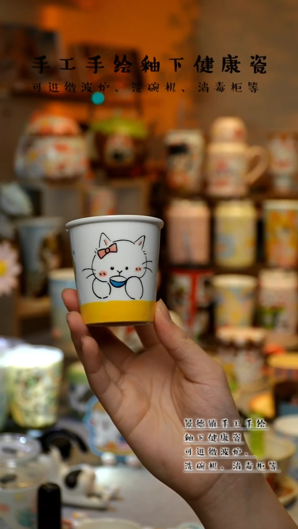 【闪购商品】杯陶瓷景德镇高温釉下彩&A915