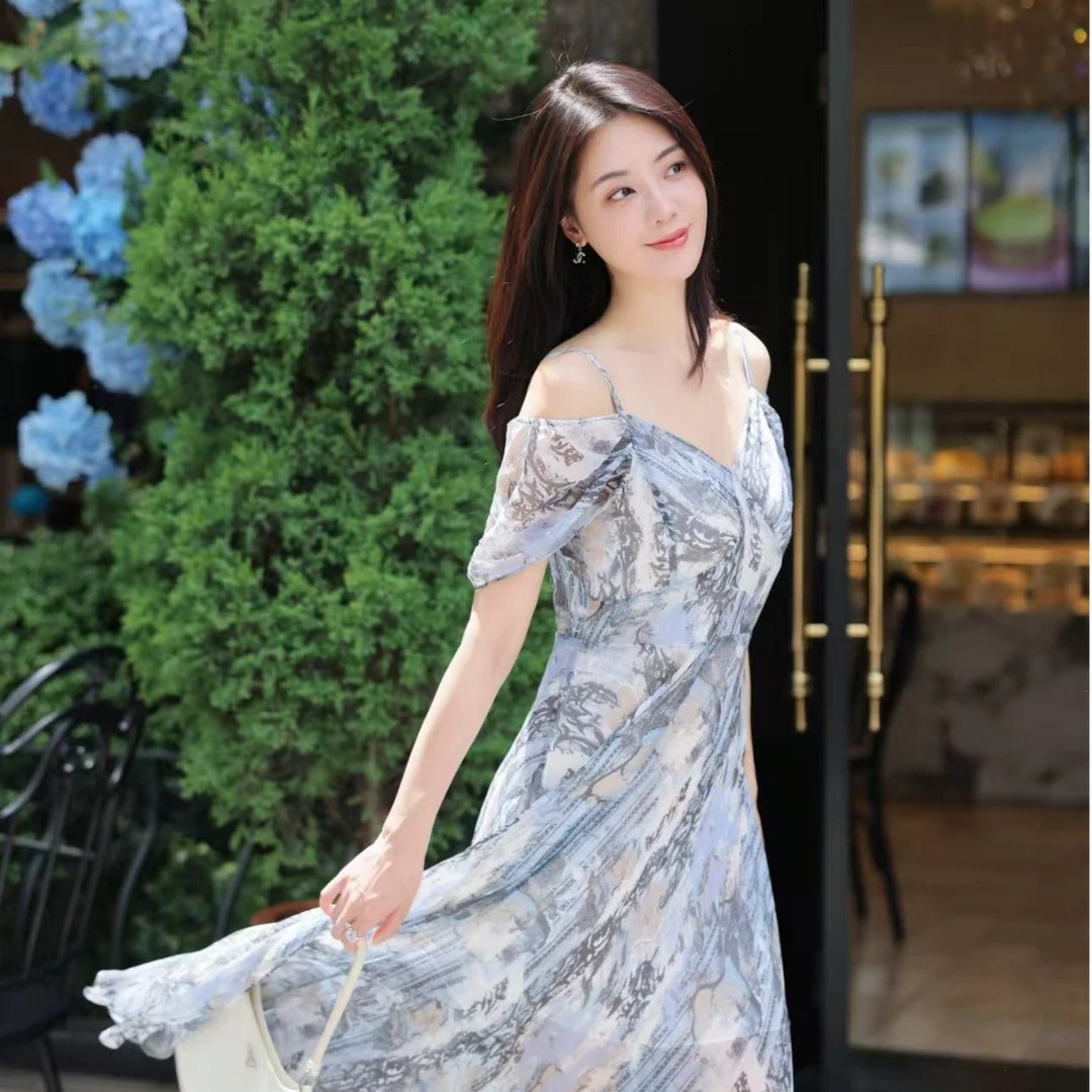 【轻氧系列】HPLY荷比俪夏法式复古衣领度假无袖衣裙HMF26750008