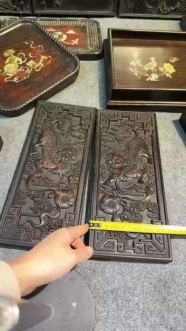 木紫檀拆件雕刻板以直播间实物为准微瑕老物件