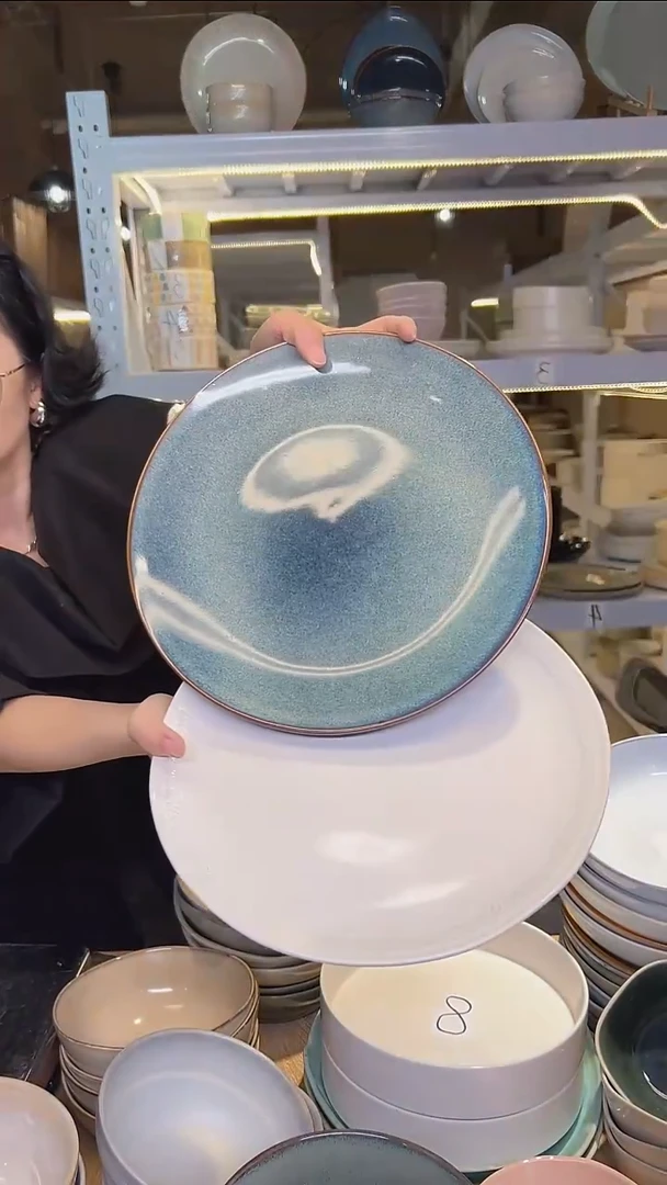 瓷129（十寸）外贸尾货高温釉下彩陶瓷餐具默认微瑕