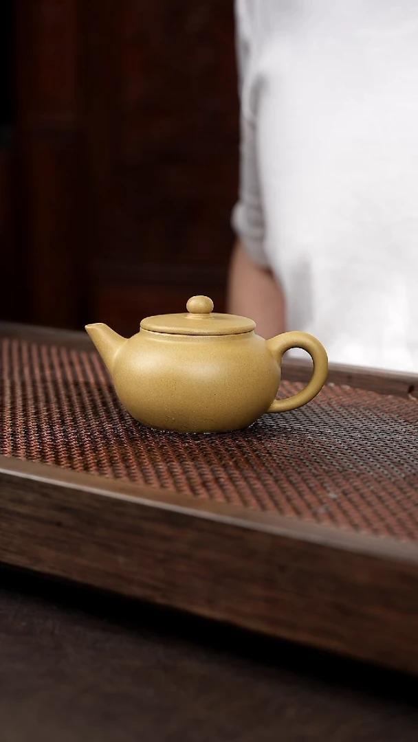茶壶紫砂黄金段平盖水平