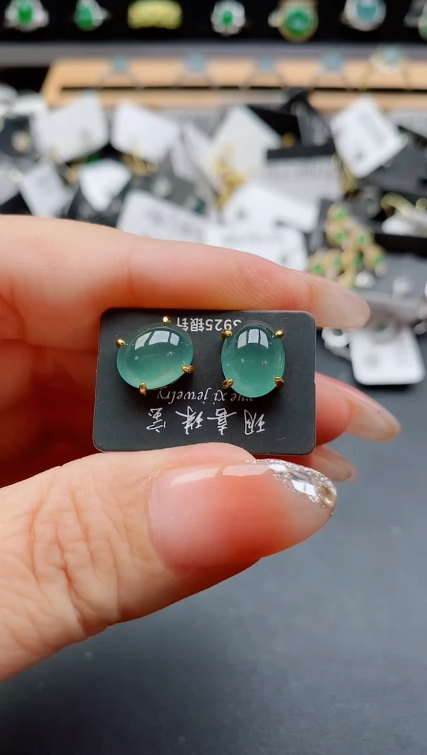 银S925镶嵌戒指翡翠1