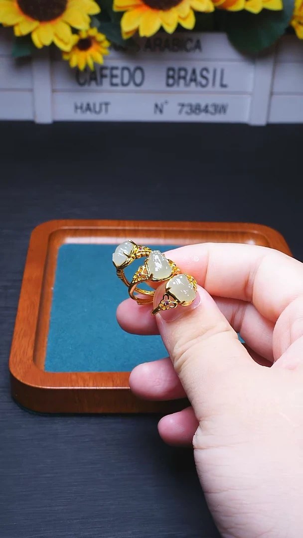 【闪购商品】和田玉（糖玉）戒指未镶嵌和田玉戒指