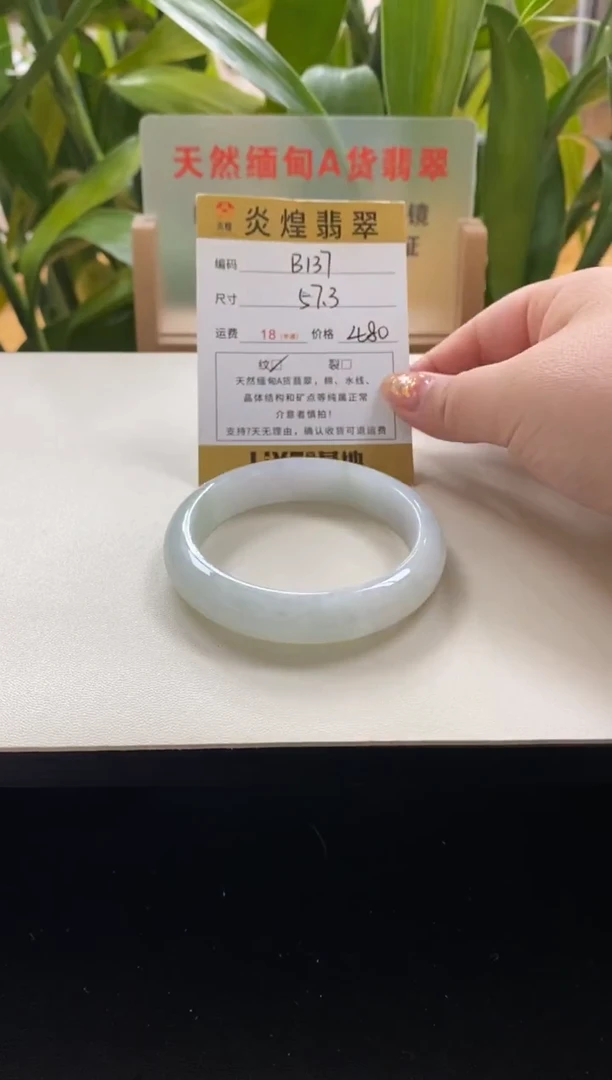 未镶嵌手镯翡翠57.4圈口编码B137