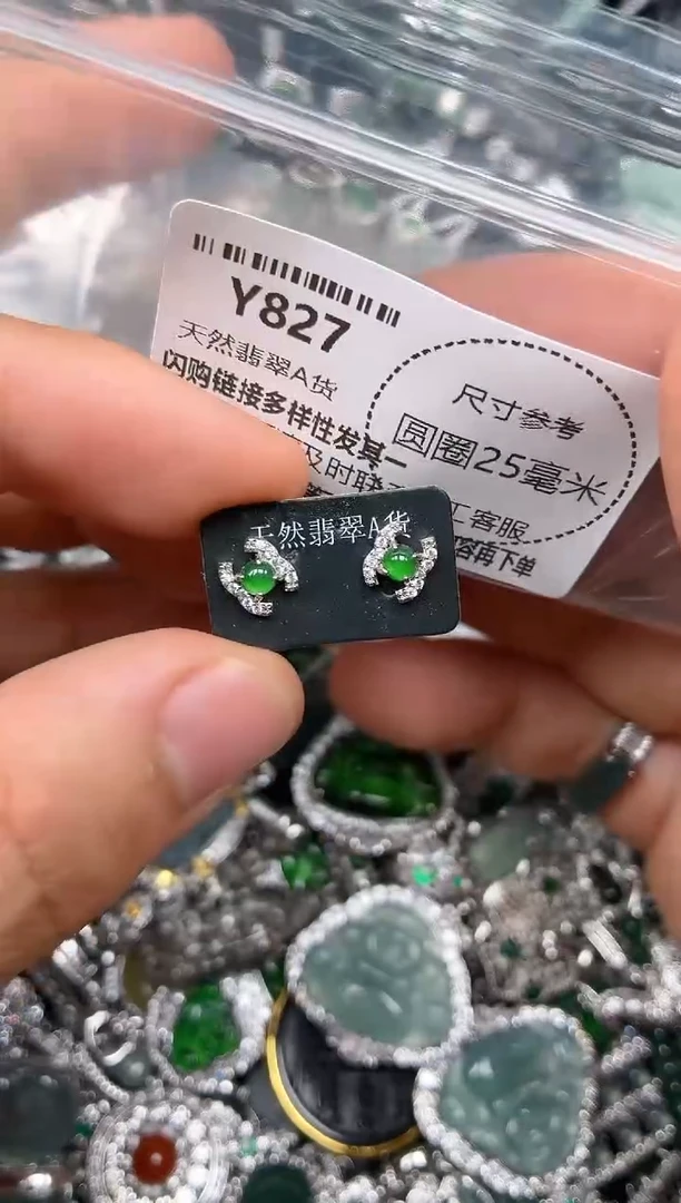 颈饰未镶嵌翡翠Y827耳钉