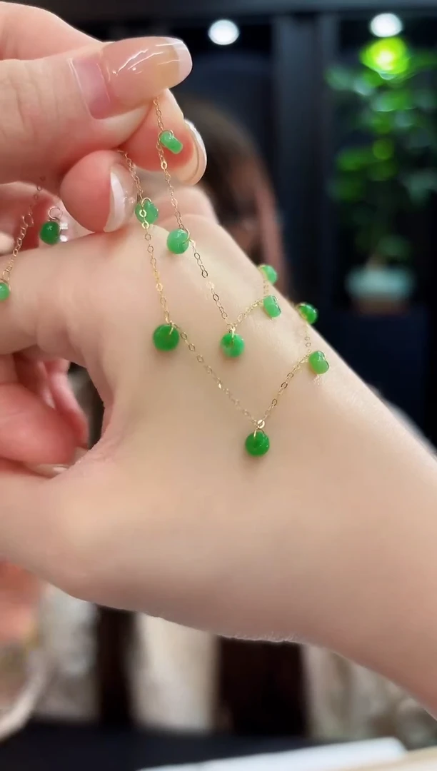 18K金镶嵌手链翡翠缅料A货/多样性发货/一件