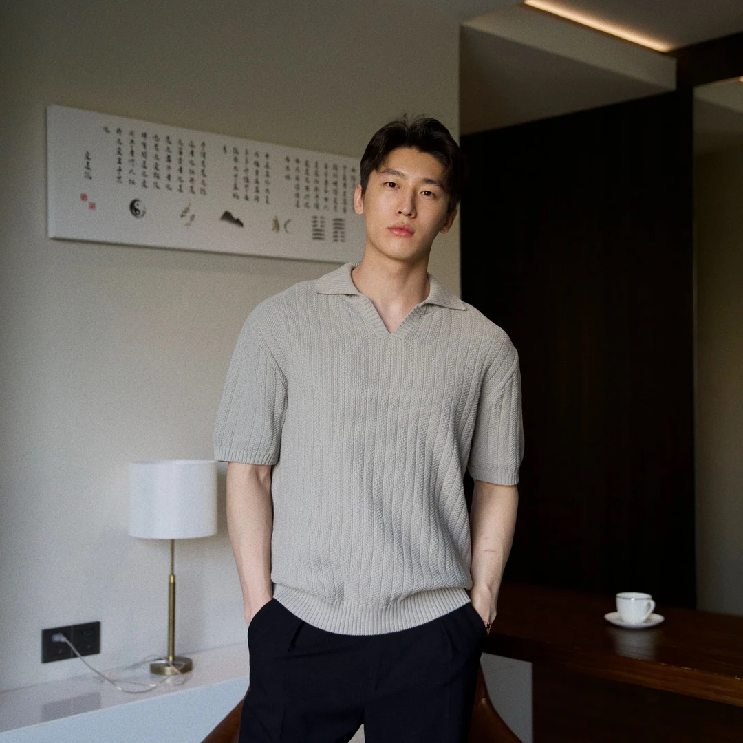 25春夏【New Money】 老钱风松弛感针织短袖男POLO衫SW30236