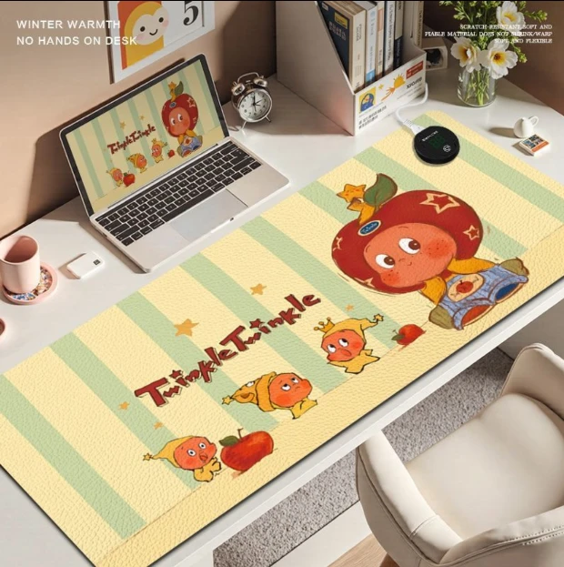 星星人护加热鼠标垫护眼学习桌垫加热暖手大号可爱