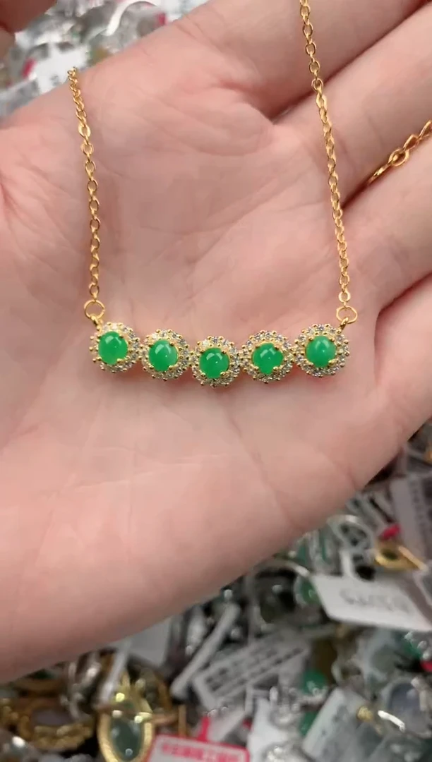 银S925镶嵌戒指翡翠10-10-10  4