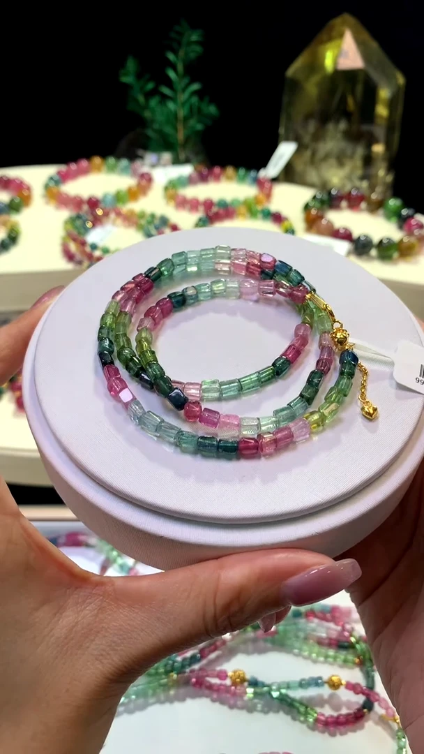 【闪购商品】碧玺手链未镶嵌【梦源珠宝】天然碧玺多圈手链