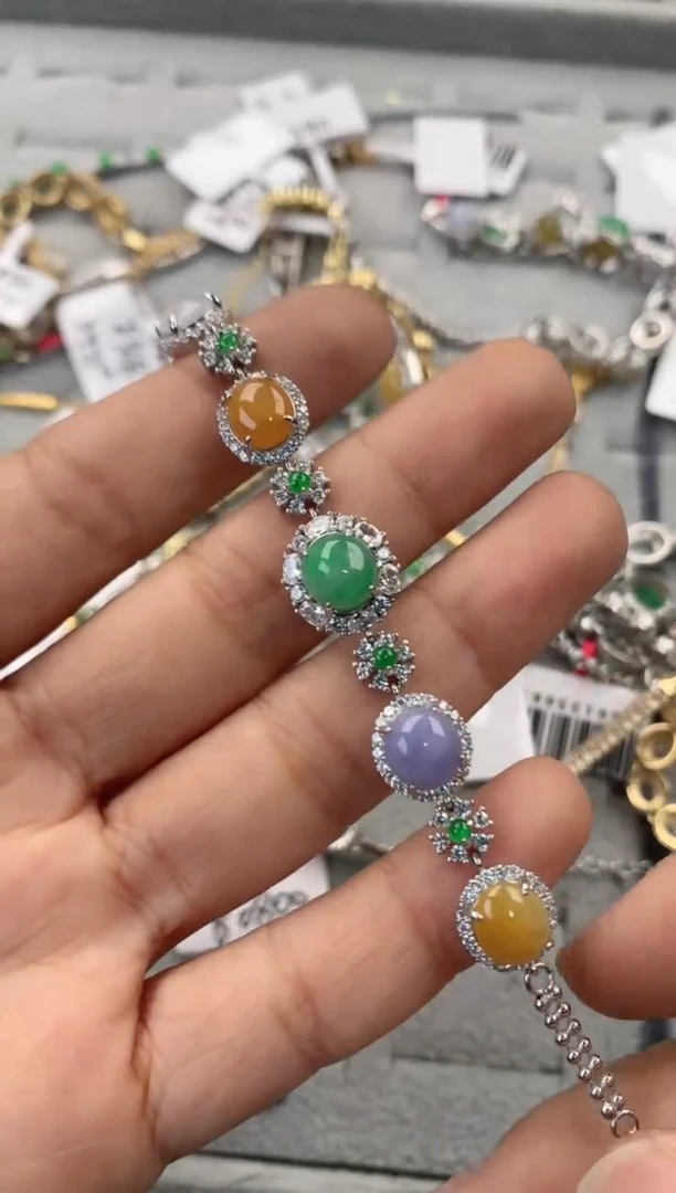 银S925镶嵌戒指翡翠555              8