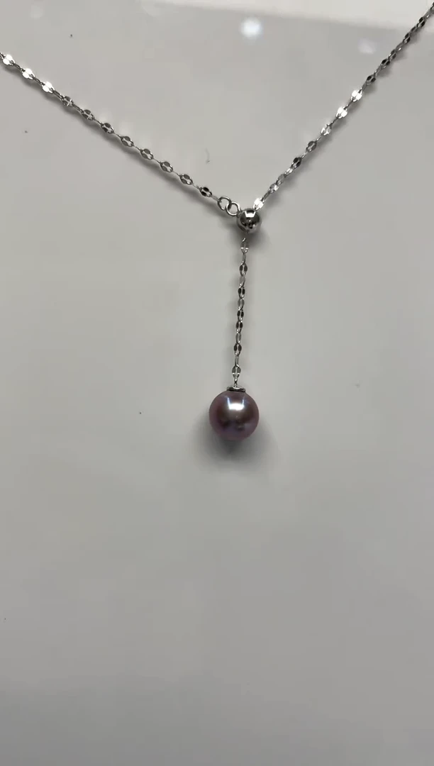 颈饰银S925镶嵌淡水珍珠8-9