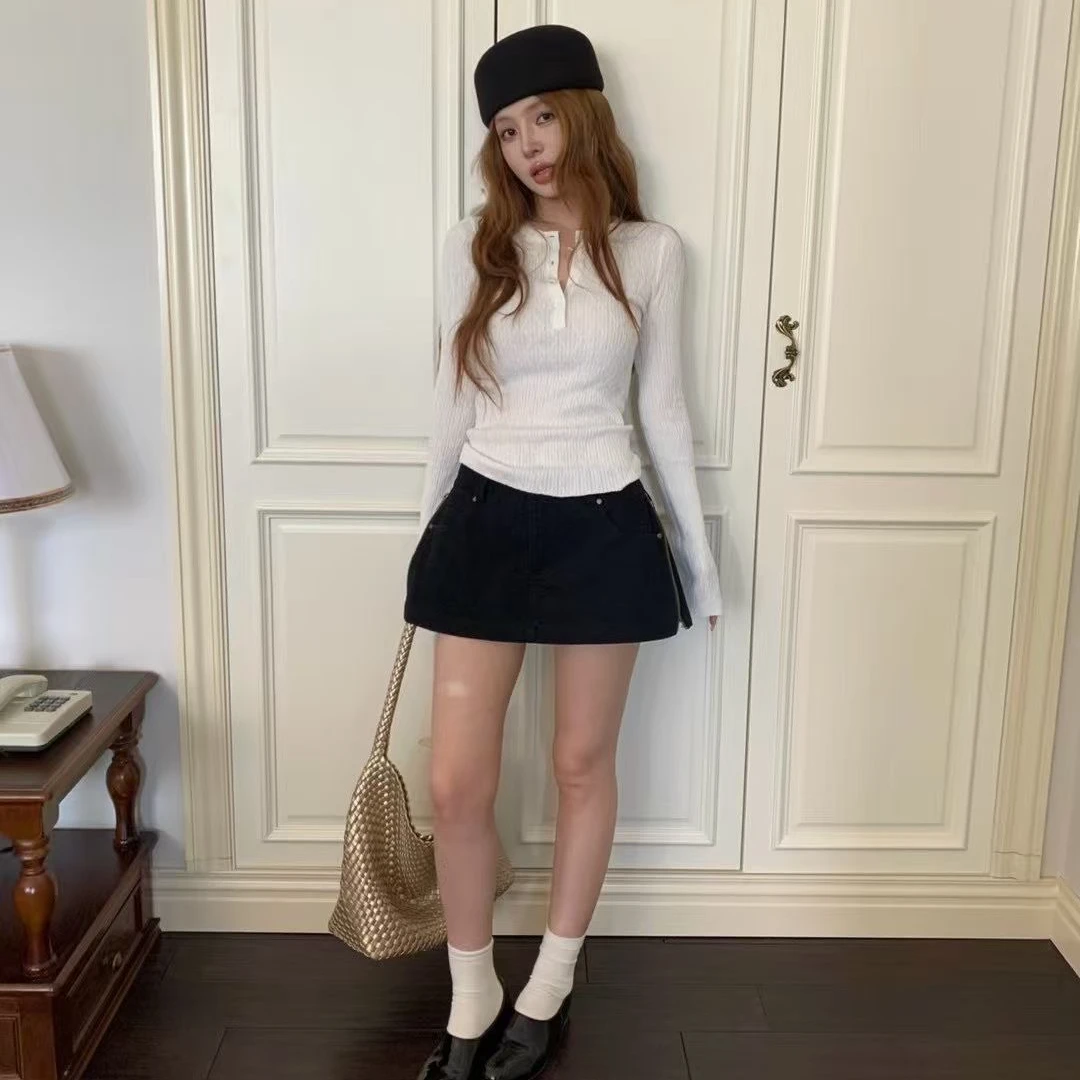 2025秋季新款时尚套装气质显瘦洋气休闲百搭性感辣妹外出上衣半裙