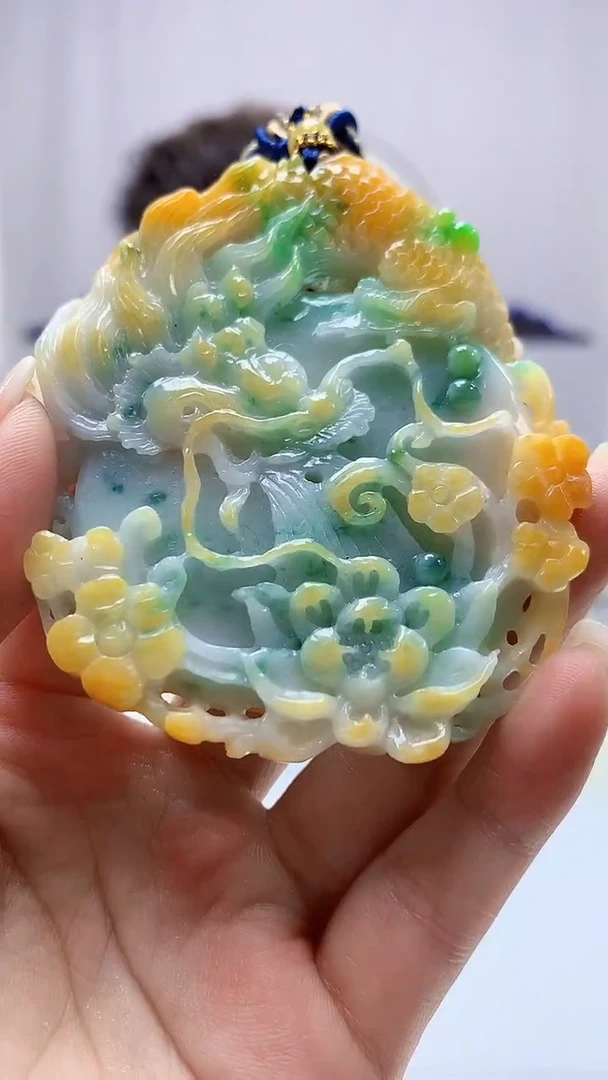 定制翡翠未镶嵌5159ms-毛货120龙牌