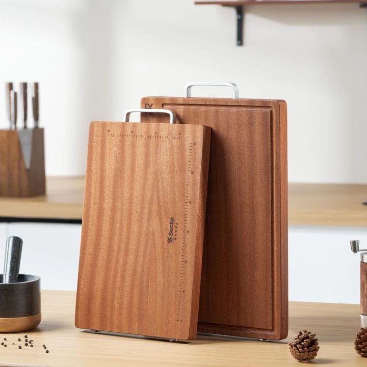 新思特菜板乌檀木整木双面案板切菜板家用加厚砧板实木擀面板菜板