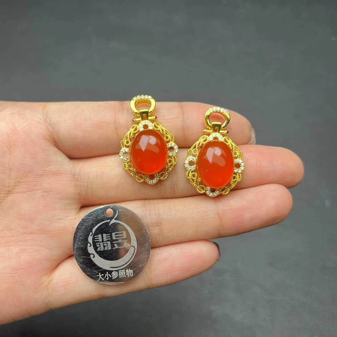 翡昱-N21-14992-南红吊坠s925银镶/约11*14*7/-多样性发其一-D