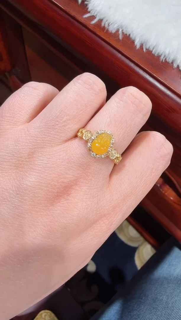 【闪购商品】翡翠戒指18K金镶嵌翡翠 戒指