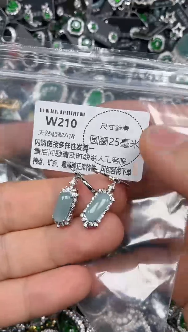 颈饰未镶嵌翡翠W210耳扣
