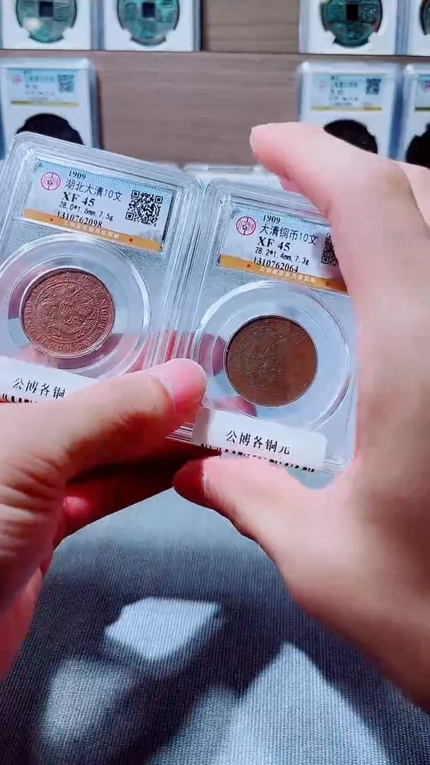 铜A606公博各铜元XF45宣统湖北大清十文