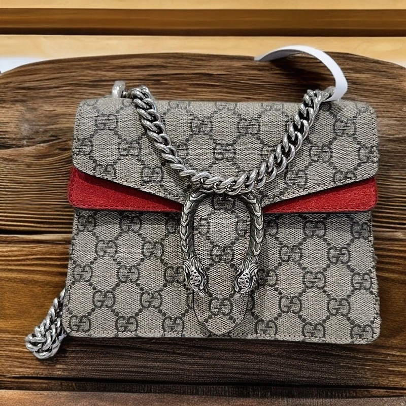 95新 GUCCI/古驰 老花酒神链条包1210 1822