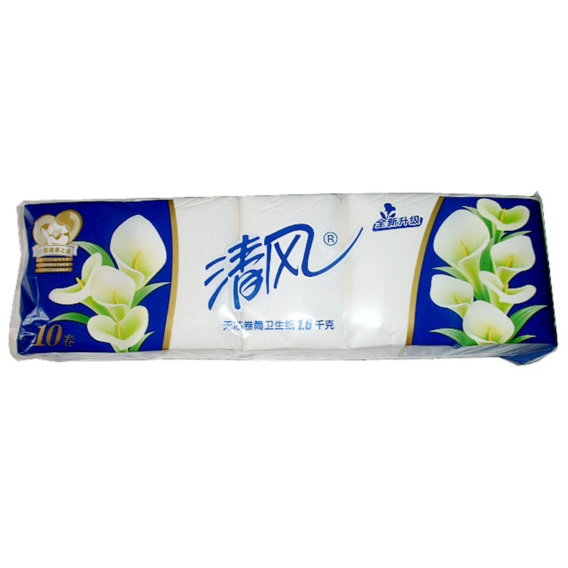清风无芯长卷纸3层10卷1.6KG家庭用的纸巾