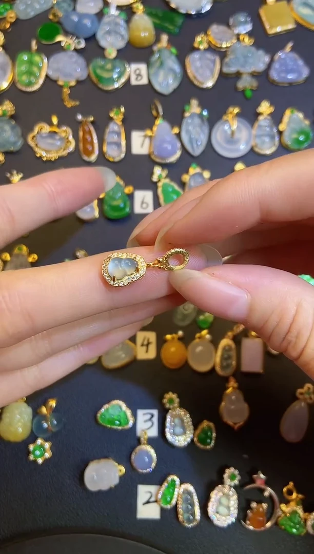 吊坠(不含链)银S925镶嵌翡翠1