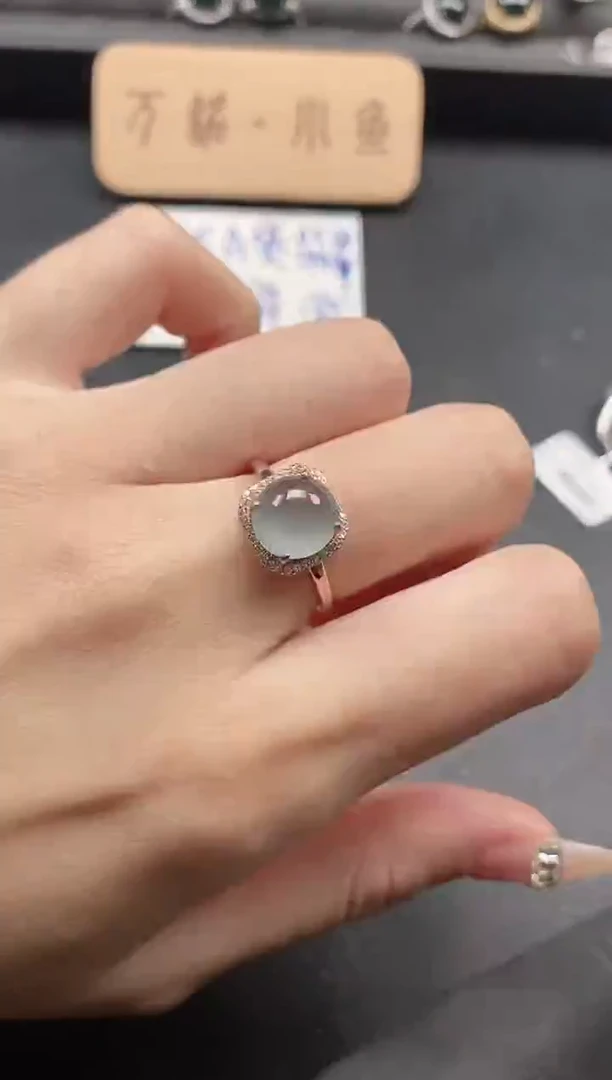 银S925镶嵌戒指翡翠54541