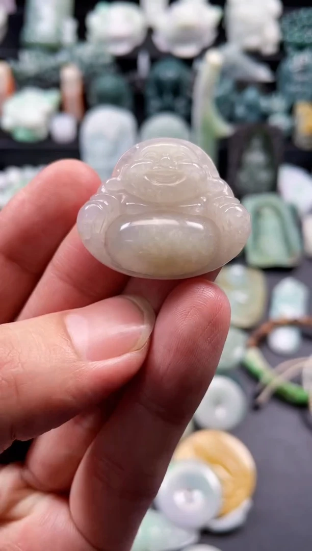 颈饰未镶嵌翡翠32  天然翡翠a货  大肚佛