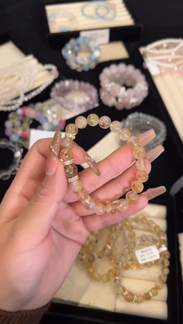 【闪购商品】水晶手链合金黄阿赛手链x1490