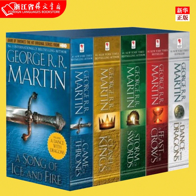 进口Game Of Thrones 5-copy Boxed Set权力的游戏 冰与火之歌5册