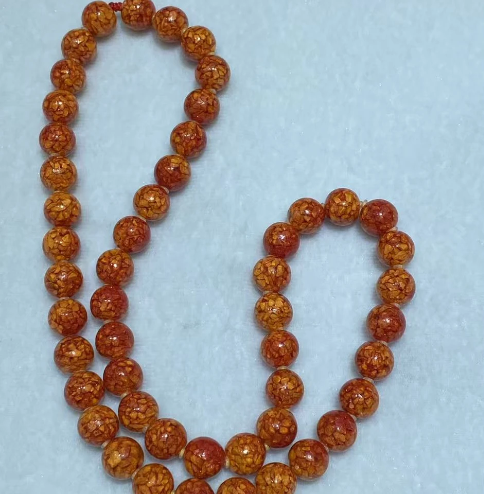 非金属布艺吊坠 0125-012 黄珠项链   时尚简约百搭气质款珠珠链