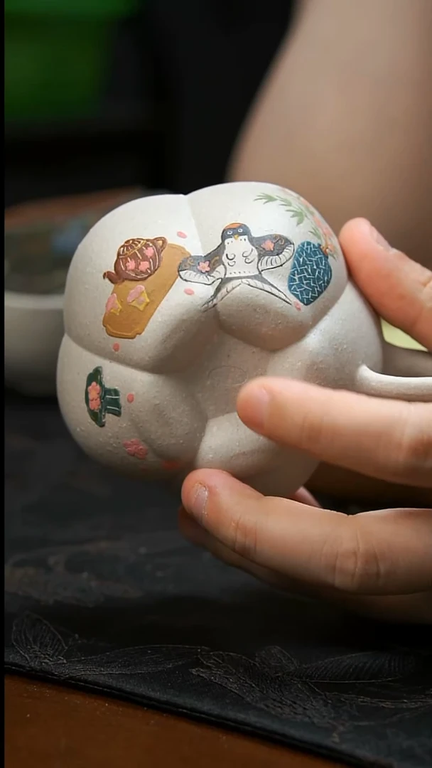 茶壶紫砂纸鸢手把杯