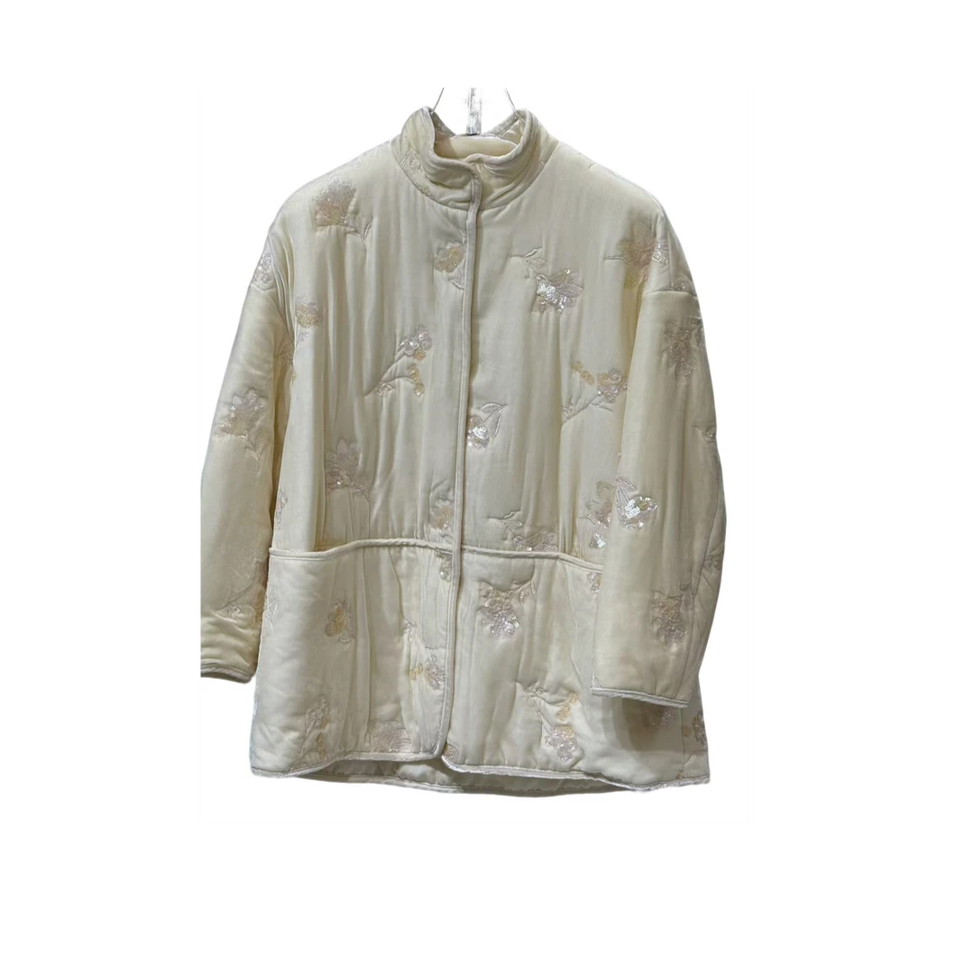 中式丝绒真丝外衣MF880