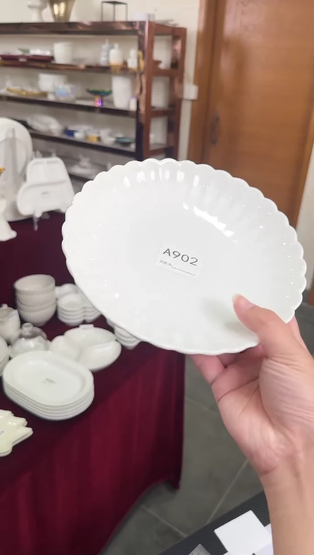 摆件陶8英寸花瓣深盘