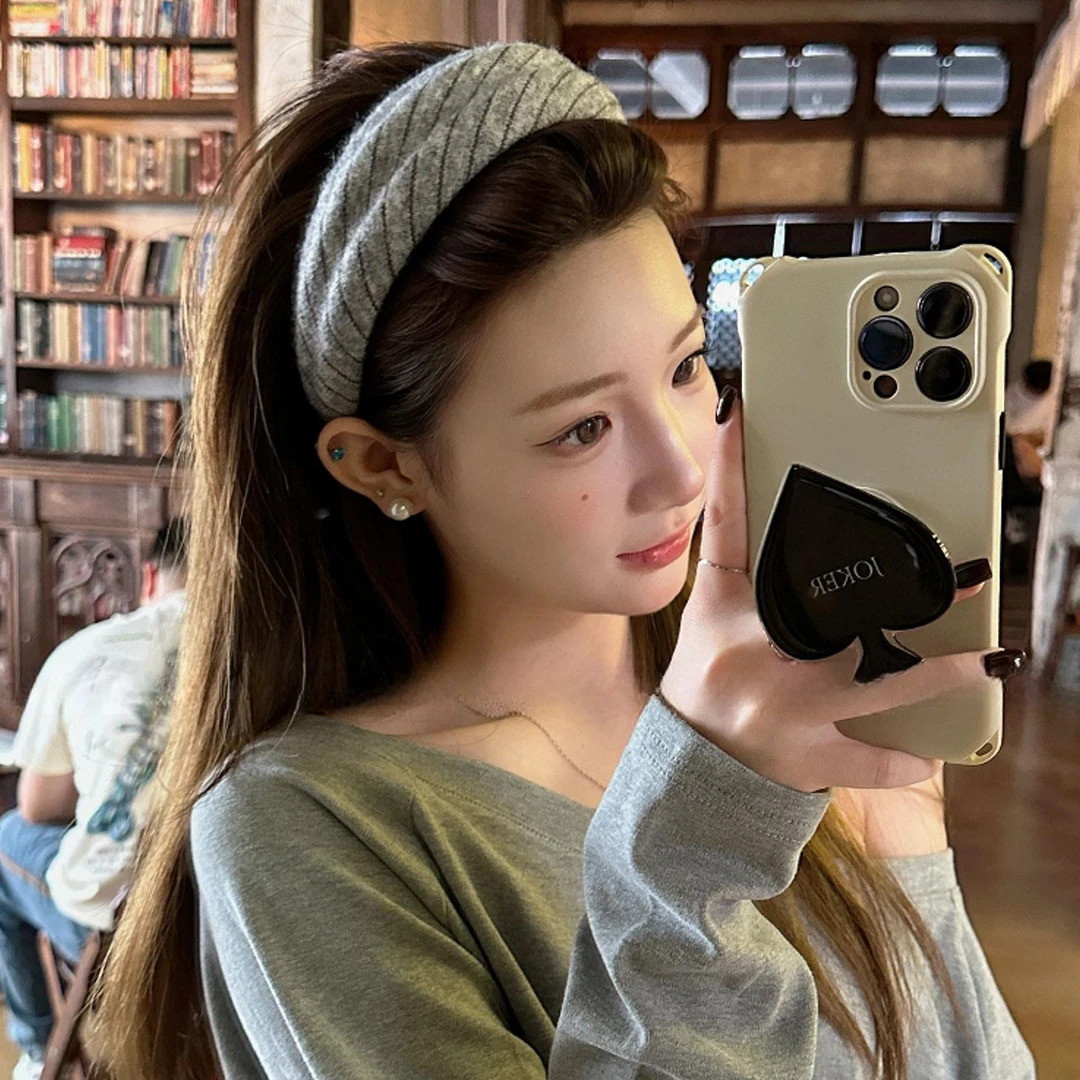 入秋后~高级感针织条纹宽边发箍女2025新款日常外戴洗脸压发头箍
