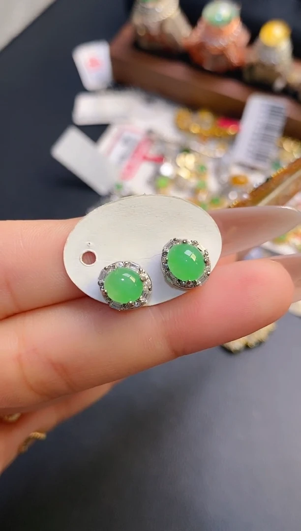 银S925镶嵌戒指翡翠天然