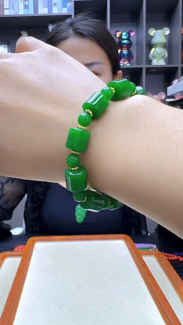 翡翠14K金镶嵌颈饰沉白diy劲饰