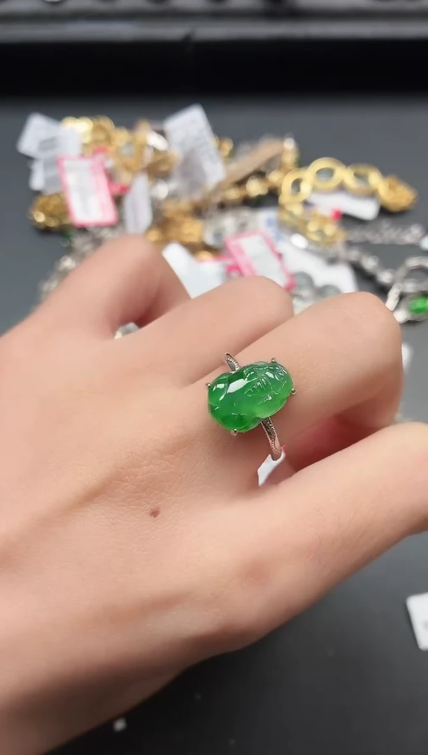 银S925镶嵌戒指翡翠111