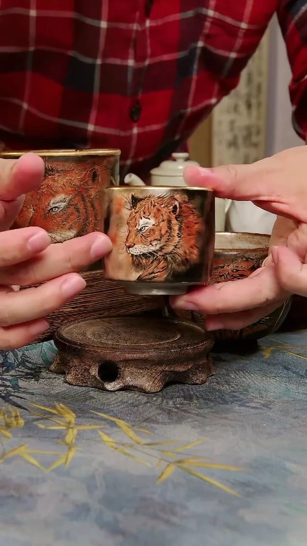 亘古茶具柴烧精品@130cc老虎杯