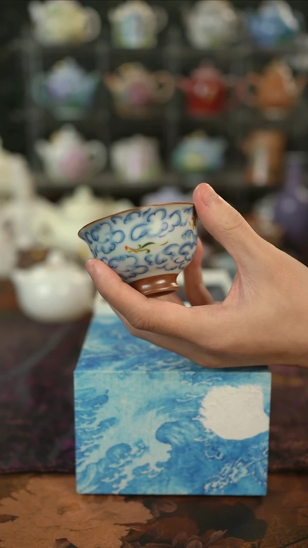摩吉陶陶闪拍链接 手绘祥云主人杯